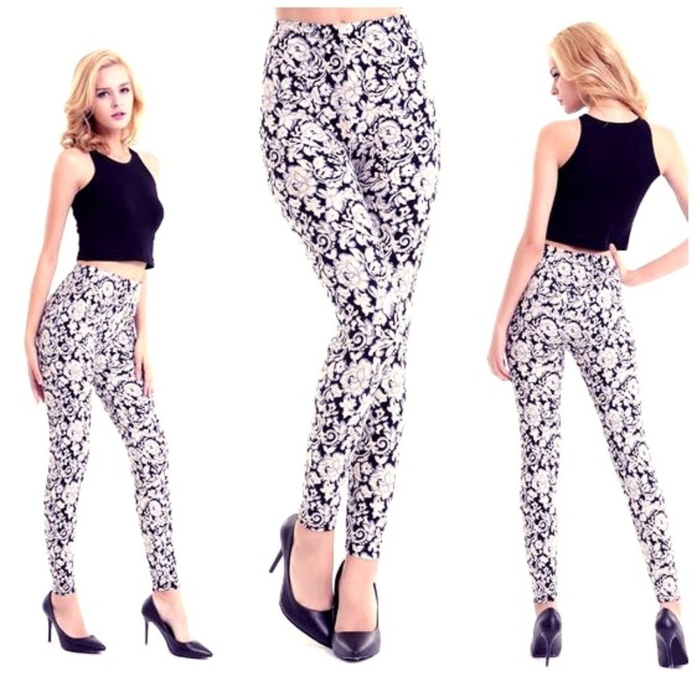 Sock Nobility "White Rose" leggings